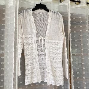 Beautiful cream crocheted cardigan